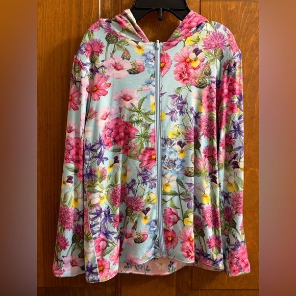 NWT Size 3T Posh Peanut Bamboo L/S Reversible Hooded Jacket - Hadley Floral - Picture 4 of 10